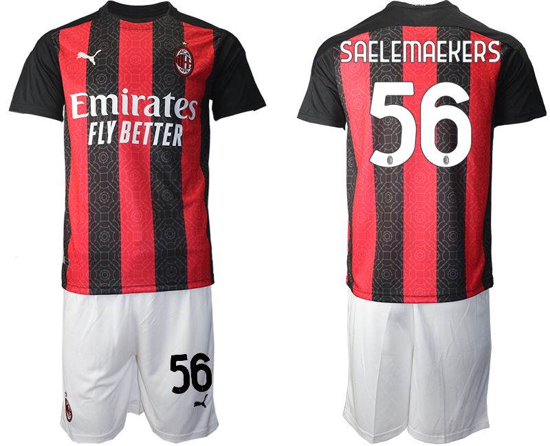 Men 2020-2021 club AC milan home #56 red Soccer Jerseys->ac milan jersey->Soccer Club Jersey
